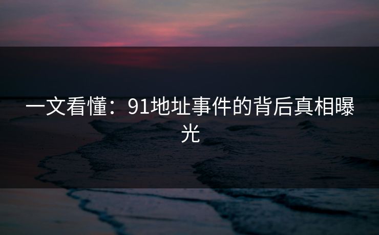 一文看懂：91地址事件的背后真相曝光