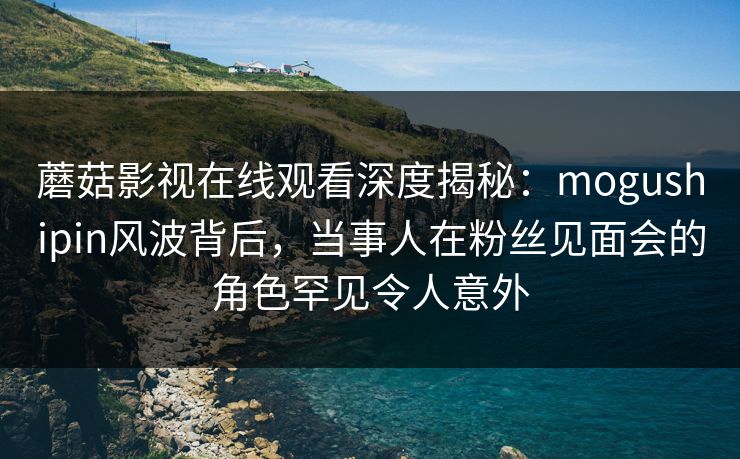 蘑菇影视在线观看深度揭秘：mogushipin风波背后，当事人在粉丝见面会的角色罕见令人意外